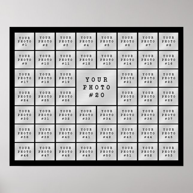 Einfache 53 FotoCollage benutzerdefinierte Farbe Poster (Vorne)
