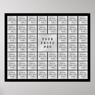 Einfache 53er Fotocollage in individueller Farbe Poster