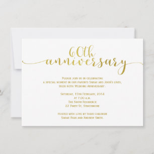 Einfache 60. Hochzeitstag-Einladung Einladung