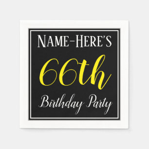 Einfache 66. Geburtstagsparty mit Individuelle Nam Serviette