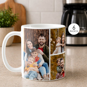 Einfache 6-Foto-Collage Kaffeetasse