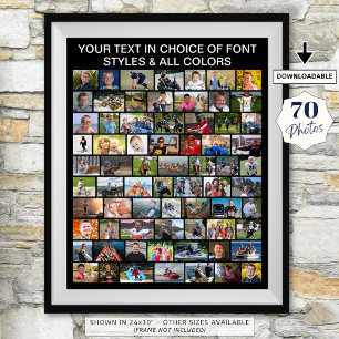 Einfache 70 Foto-Collage Maßgeschneidert Personali Poster