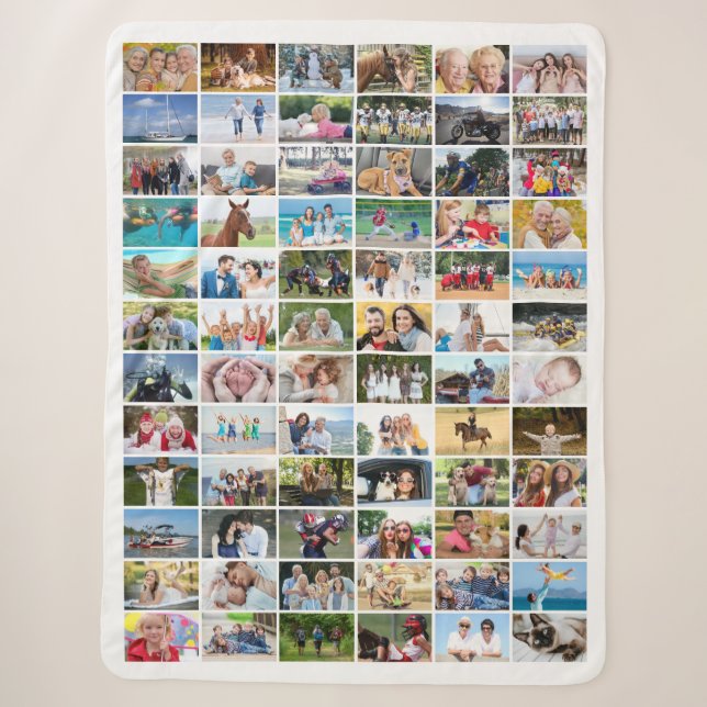 Einfache 72 Rectangle Foto Collage benutzerdefinie Sherpadecke (Vorderseite)