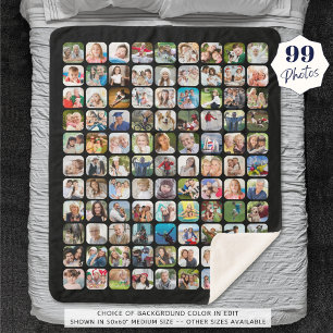 Einfache 99 FotoCollage Rounded Square Schwarz Sherpadecke