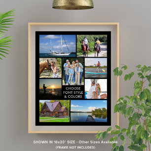 Einfache 9-Foto-Collage in benutzerdefinierter Far Poster