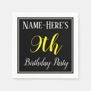 Einfache, 9. Geburtstagsparty mit Individuelle Nam Serviette