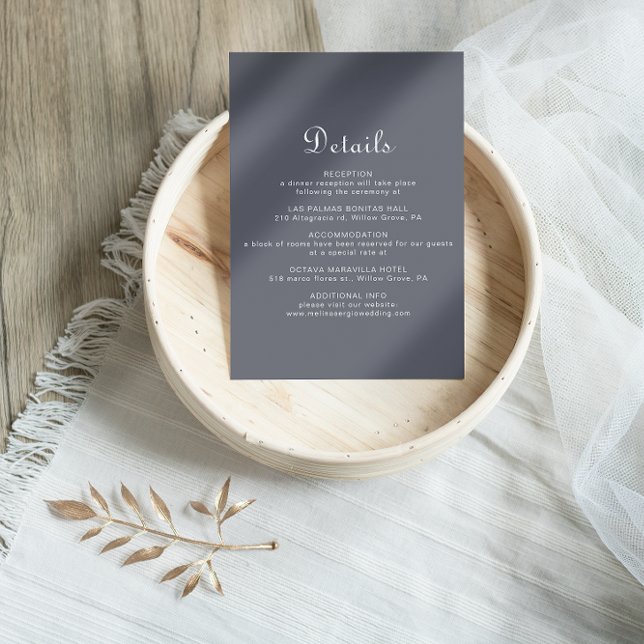 Einfache Abend Boho Wedding Details Begleitkarte (Von Creator hochgeladen)