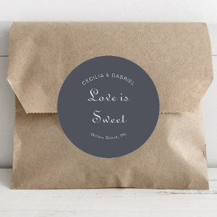 Einfache Abend Boho Wedding Liebe ist süß Runder Aufkleber