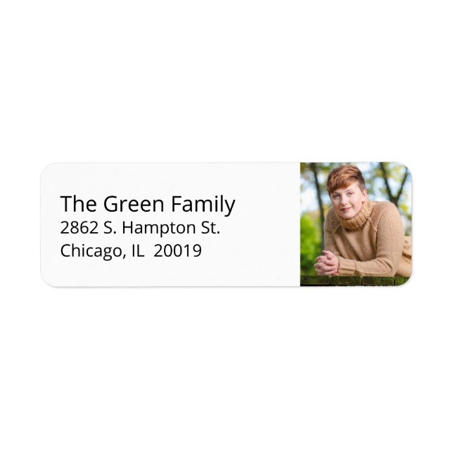 Einfache Abschluss Foto Rücksendeadressen-Aufklebe (Vorne)
