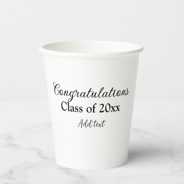 Einfache Abschluss Gratulationen minimalen Zusatz  Pappbecher (Vorderseite)