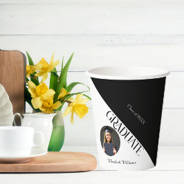 Einfache Abschluss Schwarz/Weiß Pappbecher