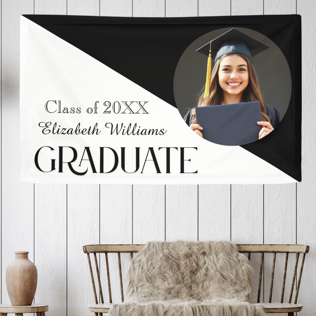 Einfache Abschluss Schwarz/Weiß Poster (Von Creator hochgeladen)