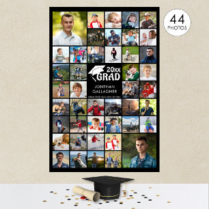 Einfache Abschlussfeier 44 Fotocollage Benutzerdef Poster