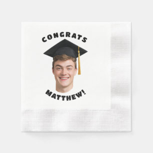 Einfache Abschlussfeier-Foto-Graduation Serviette