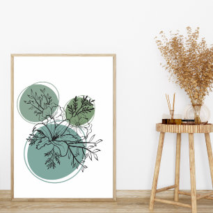 Einfache Abstrakte Minimal Boho Style Blume Poster