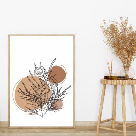 Einfache Abstrakte Minimal Boho Style Blume Poster
