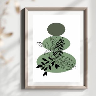 Einfache Abstrakte Minimal Boho Style Blume Poster
