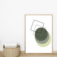 Einfache Abstrakte Minimal Boho Style Circles Quad