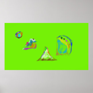 Einfache abstrakte Objekte in Hellgrün Poster
