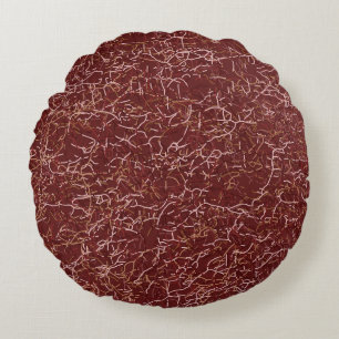 Einfache Abstrakte Thread Art Red Pattern Rundes Kissen