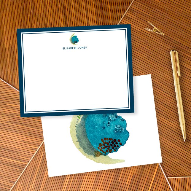 Einfache Abstrakte Wasserfarbe Personalisierte Bod Mitteilungskarte (Front/Back)