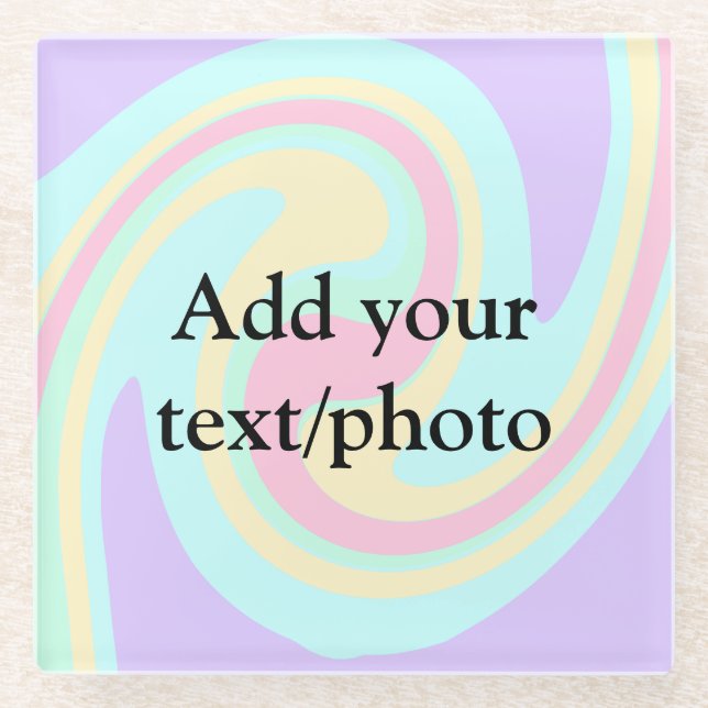Einfache Acrylpour-Marmor fügen Sie Ihren Textname Glasuntersetzer (Vorderseite)