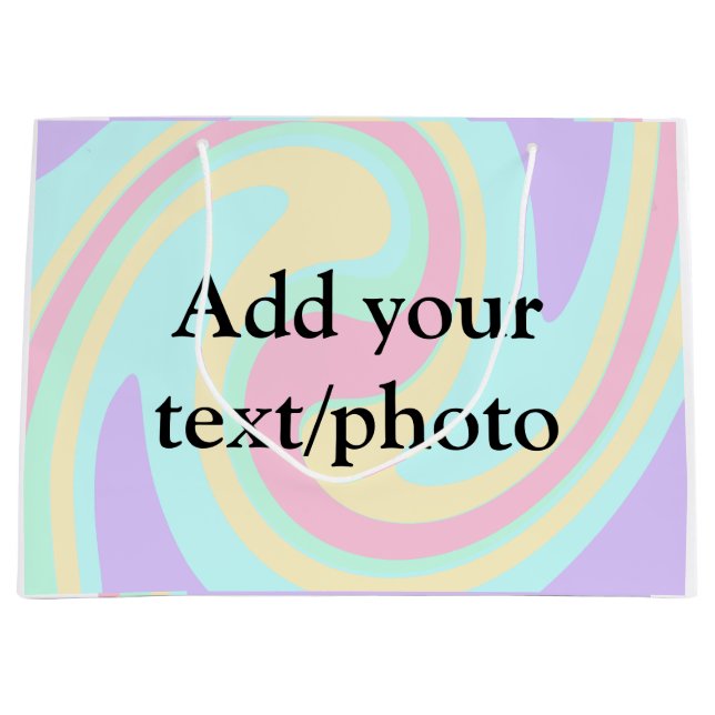 Einfache Acrylpour-Marmor fügen Sie Ihren Textname Große Geschenktüte (Vorderseite)