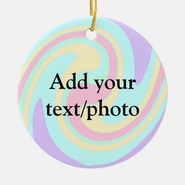 Einfache Acrylpour-Marmor fügen Sie Ihren Textname Keramik Ornament (Vorne)