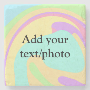 Einfache Acrylpour-Marmor fügen Sie Ihren Textname Steinuntersetzer