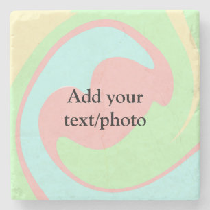 Einfache Acrylpour-Marmor fügen Sie Ihren Textname Steinuntersetzer