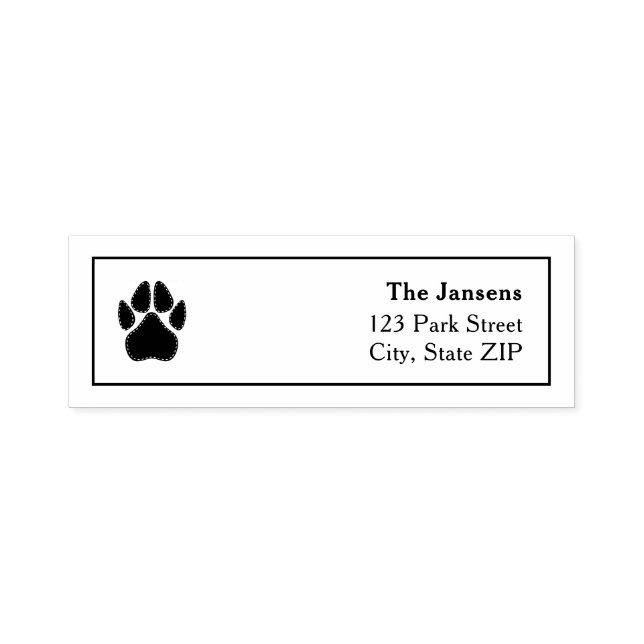 Einfache Adresse Pawprint Permastempel (Design)
