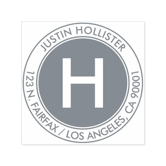 Einfache Adresse und erste Monogramm #2 Permastempel (Design)