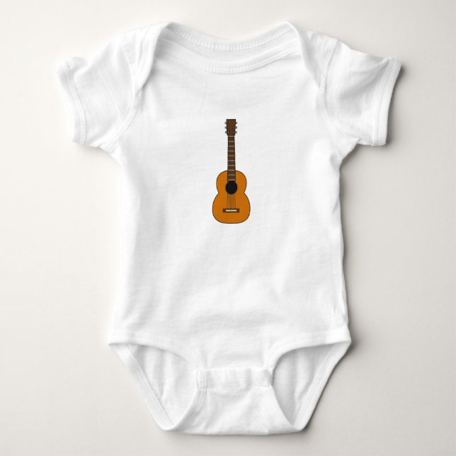Einfache akustische Gitarre Cartoon Baby Strampler (Vorderseite)