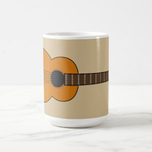 Einfache akustische Gitarre Cartoon Kaffeetasse