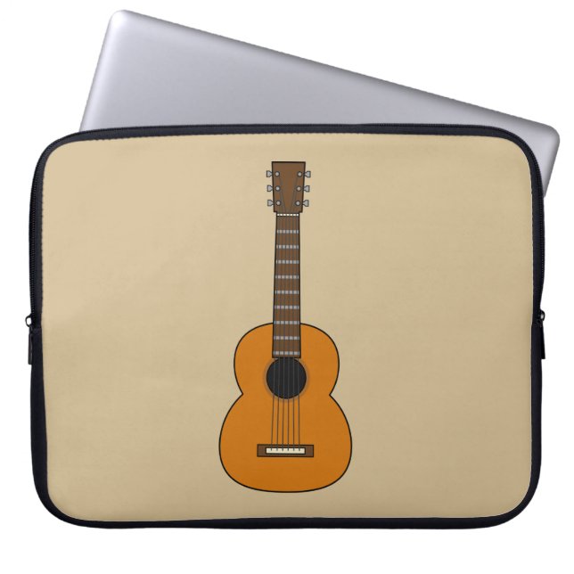 Einfache akustische Gitarre Cartoon Laptopschutzhülle (Vorderseite)