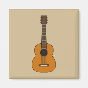 Einfache akustische Gitarre Cartoon Magnet