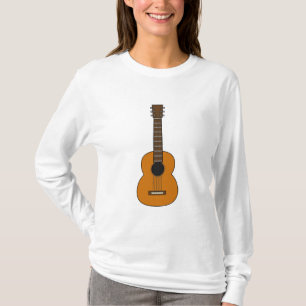 Einfache akustische Gitarre Cartoon T-Shirt