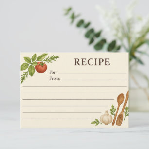 Einfache Akzente der Toskana-Rezeptkarte