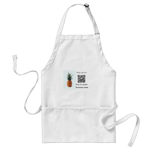 Einfache Ananas-Frucht Essen QR-Code Geschäftsinfo Schürze (Vorne)