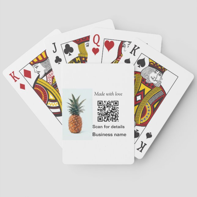 Einfache Ananas-Frucht Essen QR-Code Geschäftsinfo Spielkarten (Rückseite)