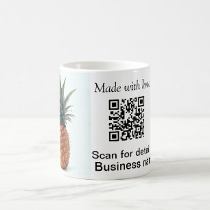 Einfache Ananas-Frucht-Nahrungsmittel-QR-Code-Gesc Kaffeetasse