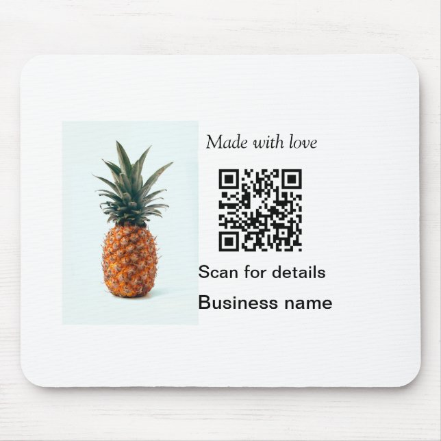 Einfache Ananas-Frucht-Nahrungsmittel-QR-Code Gesc Mousepad (Vorne)