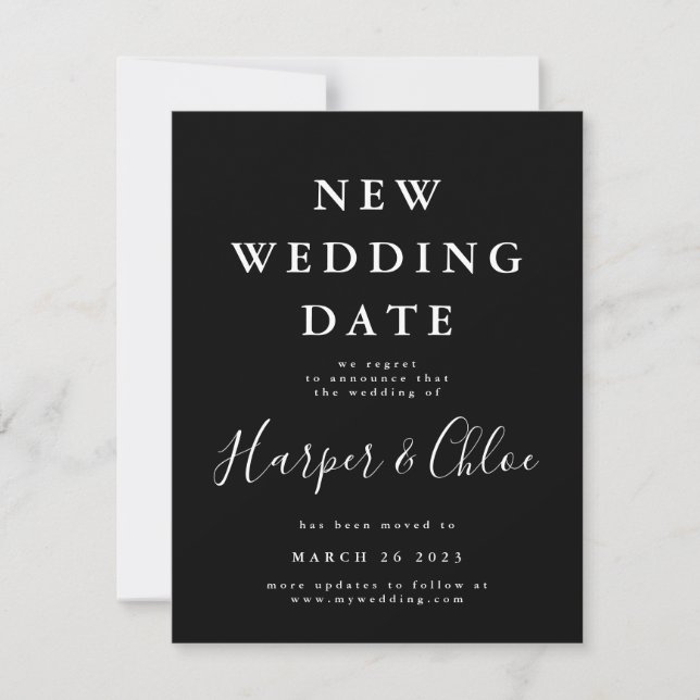 Einfache Änderung des Hochzeitdatums Save The Date (Vorderseite)