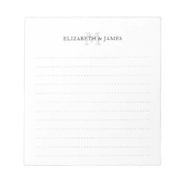 Einfache anfängliche Monogramm-Doppelnamen gepunkt Notizblock