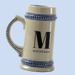 Einfache Anfangsbezeichnung für Monogramm Bierglas<br><div class="desc">Moderne Typografie minimalistisch monogramm Initialname Design,  die geändert werden können,  um personalisieren.</div>