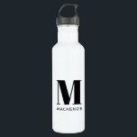 Einfache Anfangsbezeichnung für Monogramm Edelstahlflasche<br><div class="desc">Moderne Typografie minimalistisch monogramm Initialname Design,  die geändert werden können,  um personalisieren.</div>