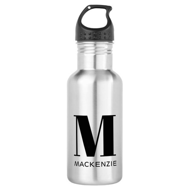 Einfache Anfangsbezeichnung für Monogramm Edelstahlflasche (Vorderseite)