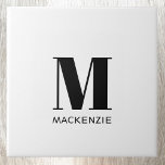 Einfache Anfangsbezeichnung für Monogramm Fliese<br><div class="desc">Moderne Typografie minimalistisch monogramm Initialname Design,  die geändert werden können,  um personalisieren.</div>