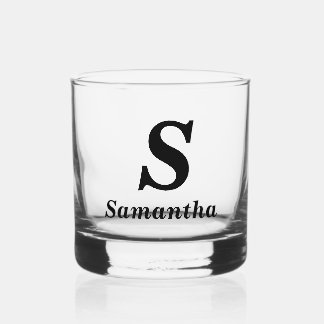 Einfache Anfangsbezeichnung für Monogramm Whiskyglas
