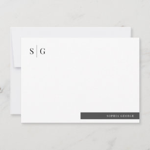 Einfache Anfangsbezeichnung Personalisiert Mitteilungskarte